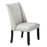 Upholstered Wingback Dining Chairs With Nailhead Trim (Set of 2) - Antique Black