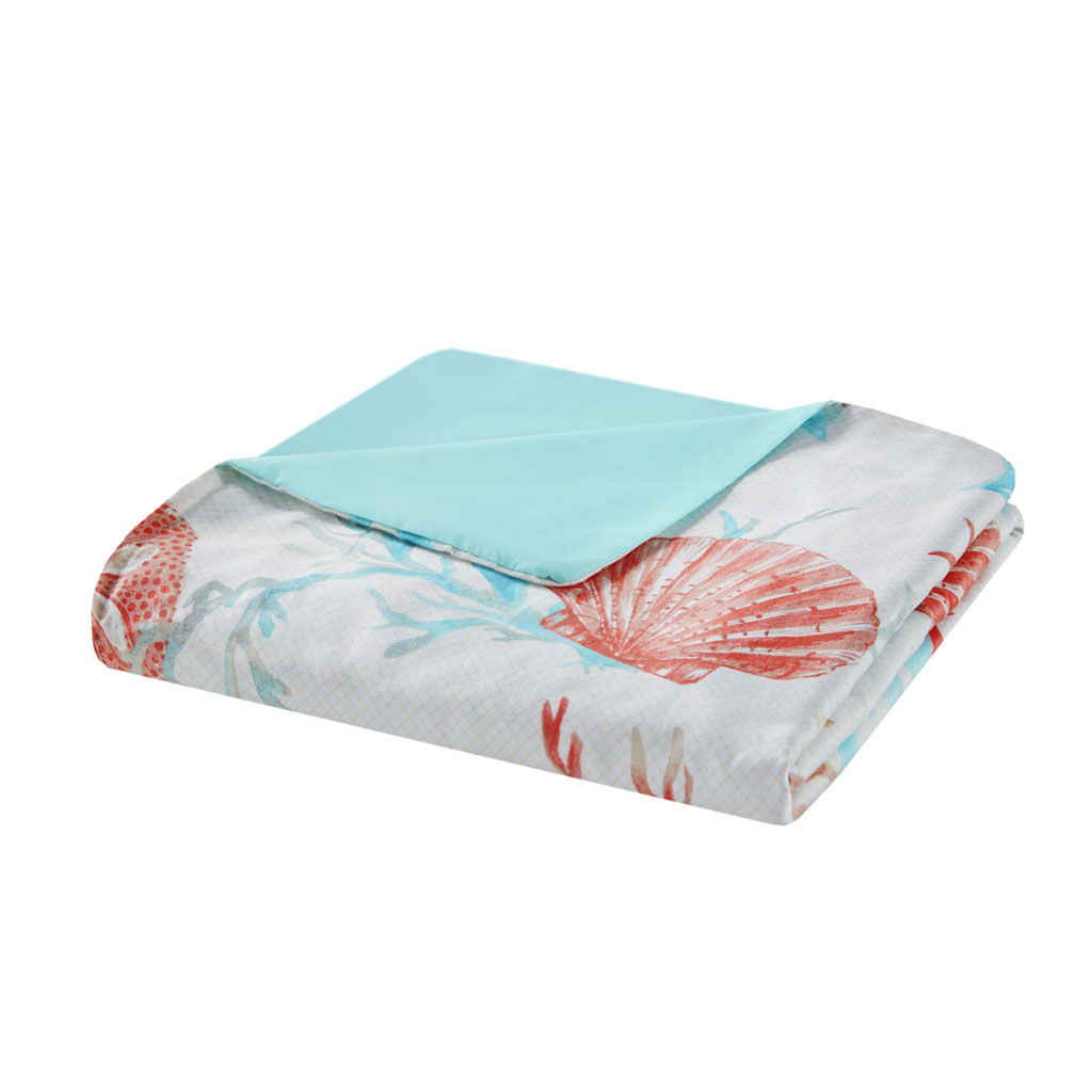Pebble Beach - King 6 Piece Duvet Cover Set - Coral