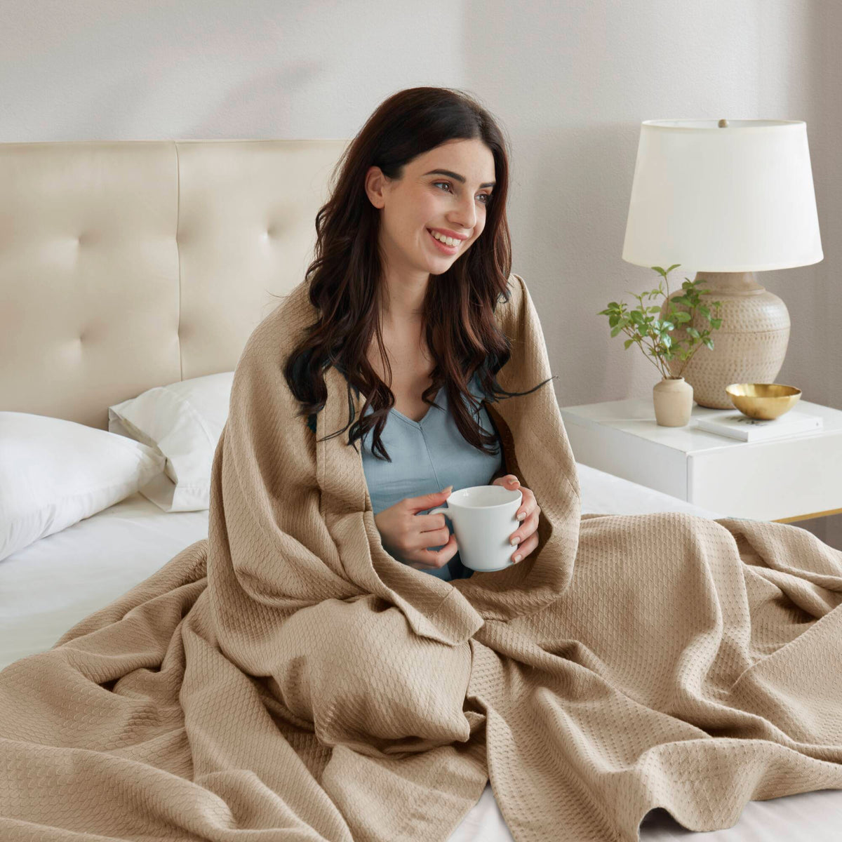 Egyptian Cotton - King Blanket - Khaki
