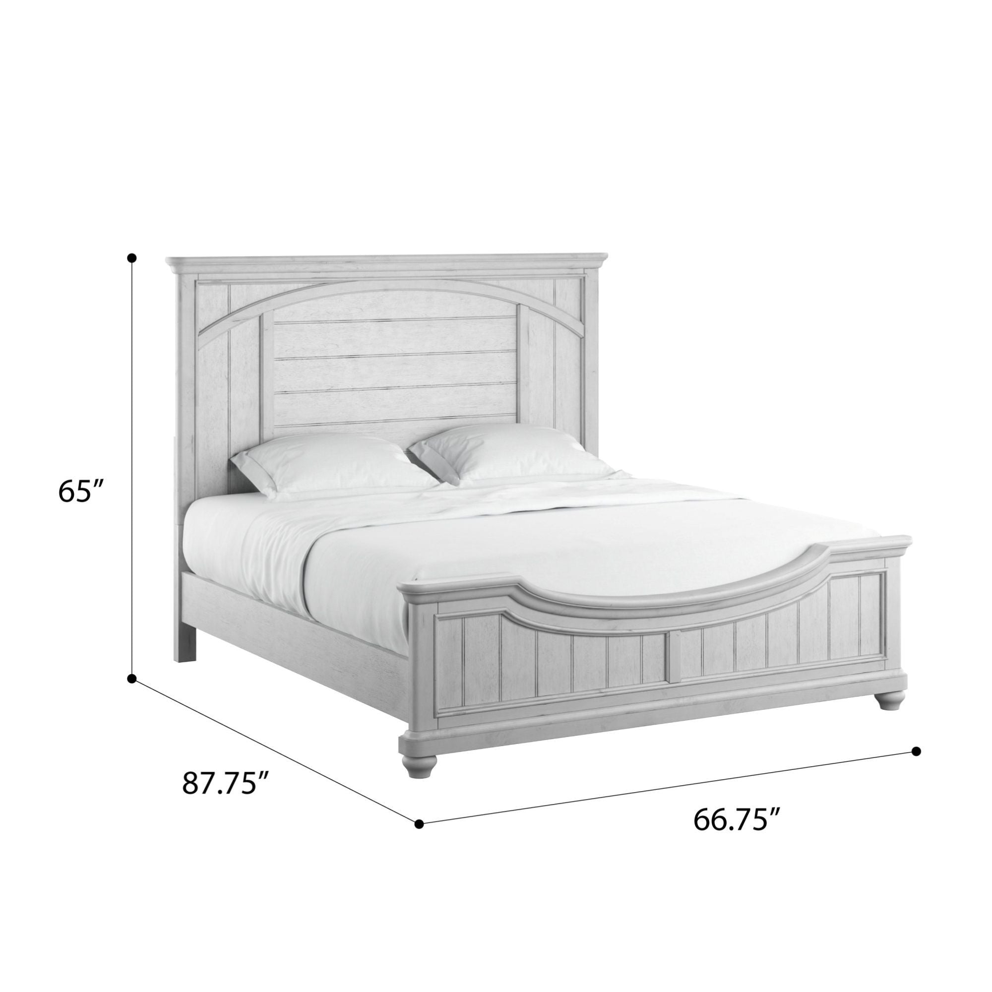 Queen Panel Bed - Gray - Wood