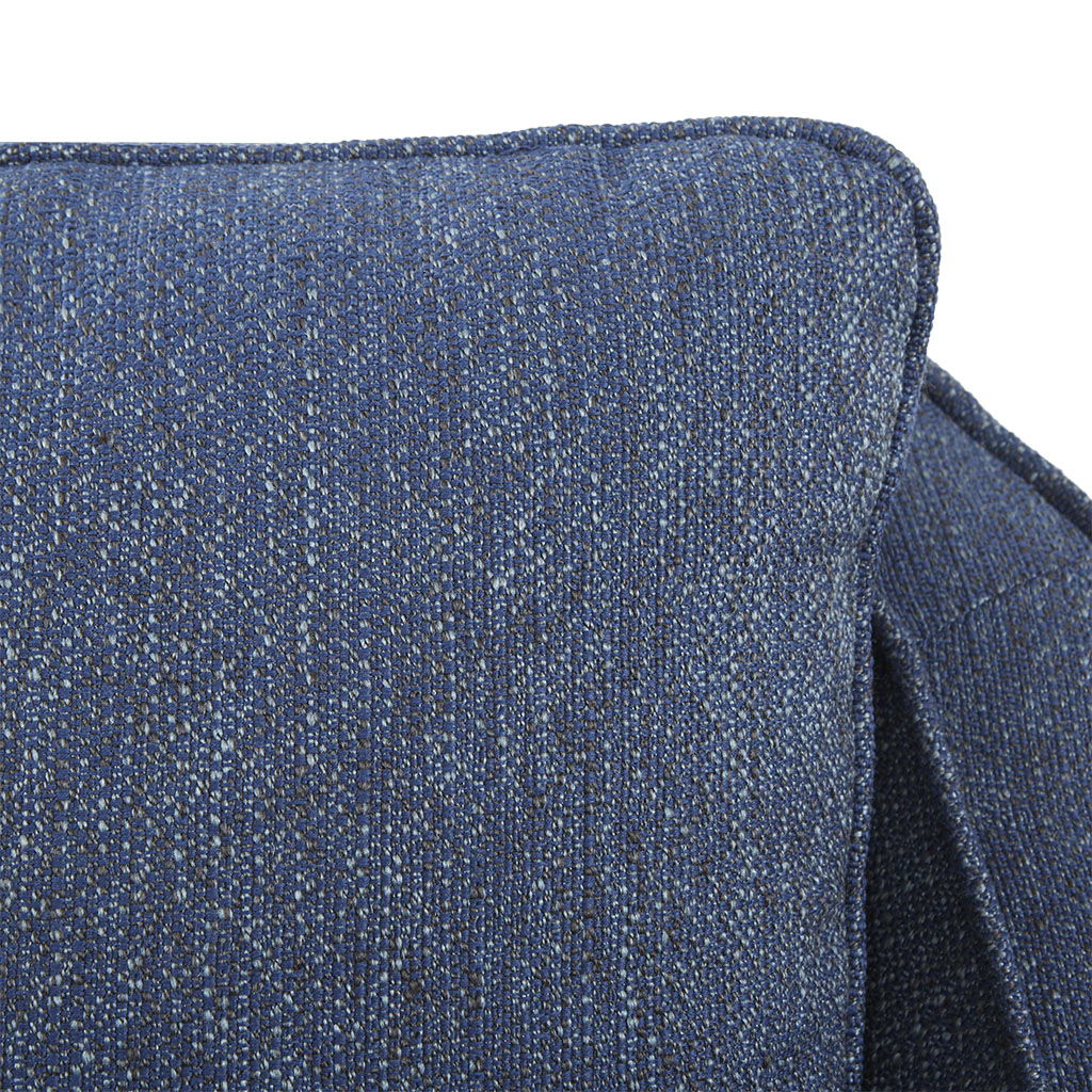 Brianne - Slub Weave Wide Seat Swivel Arm Chair - Navy