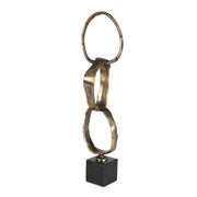 Loopform - Ring Sculpture - Black / Brass