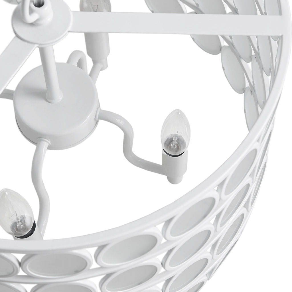 Abbot - 4-Light Drum-Shaped Chandelier - White