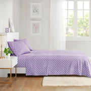 Polka Dot - Queen Sheet Set - Purple