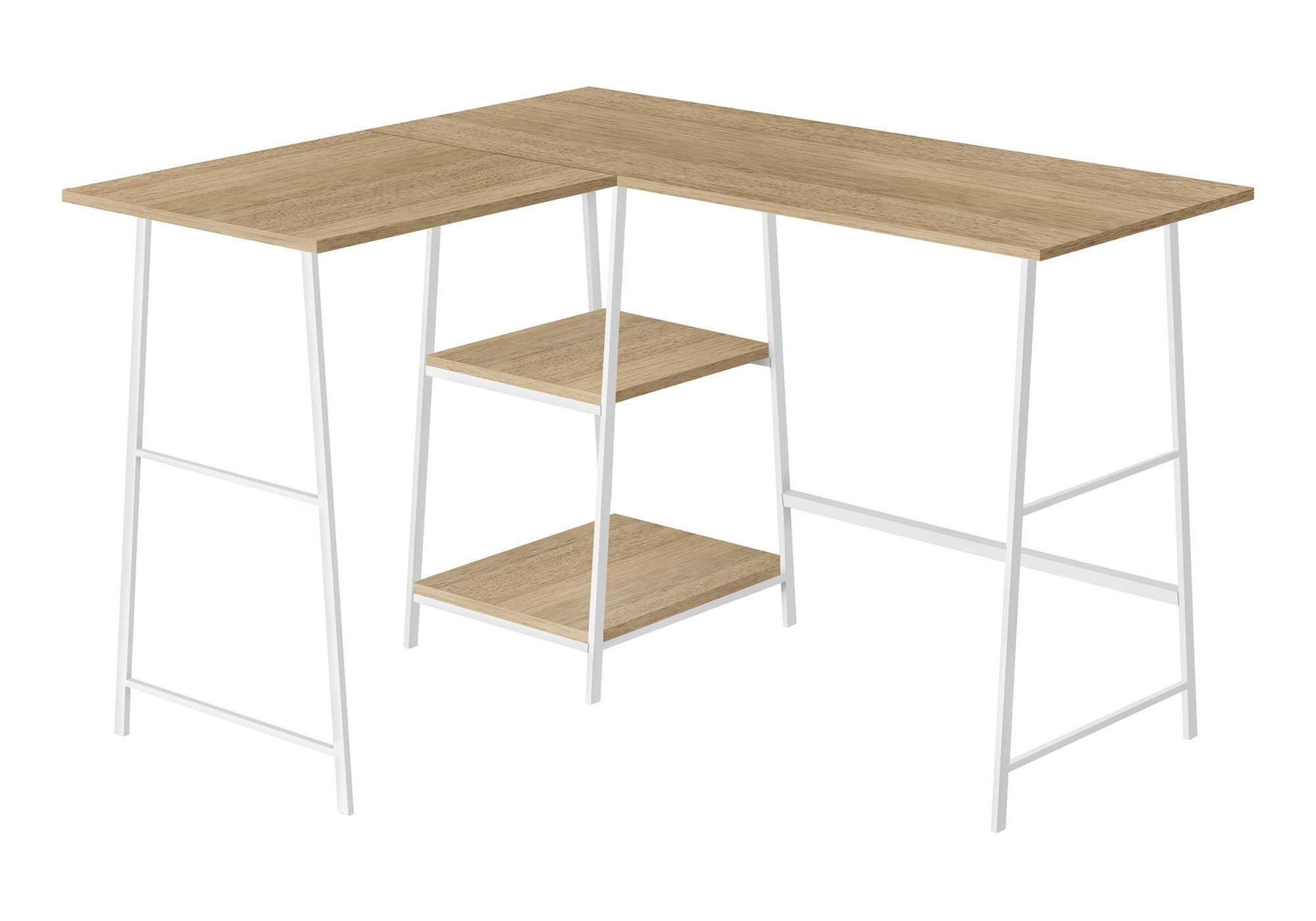 Computer Desk, Home Office, Corner, Storage Shelves, L Shape, Work, Laptop, Contemporary, Modern - Base