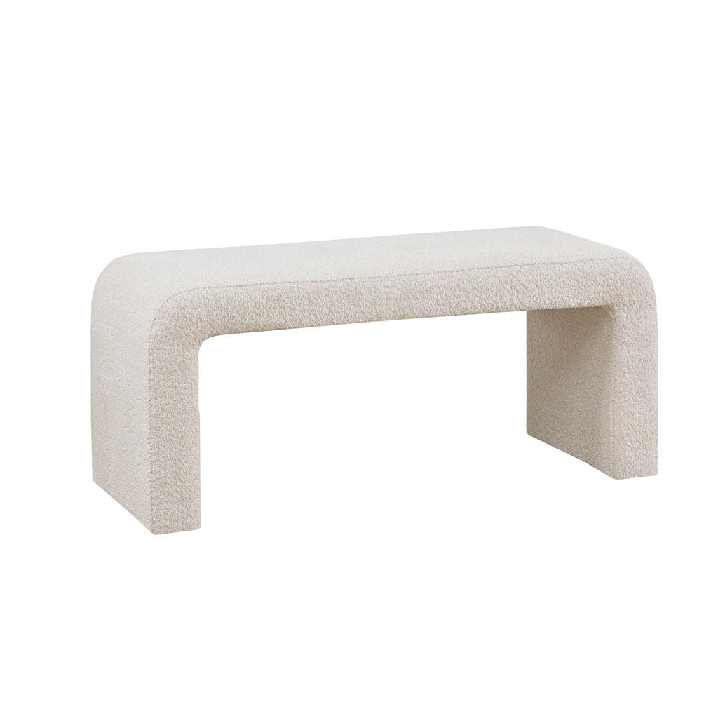 Steve - 42" Boucle Waterfall Bench - Cream