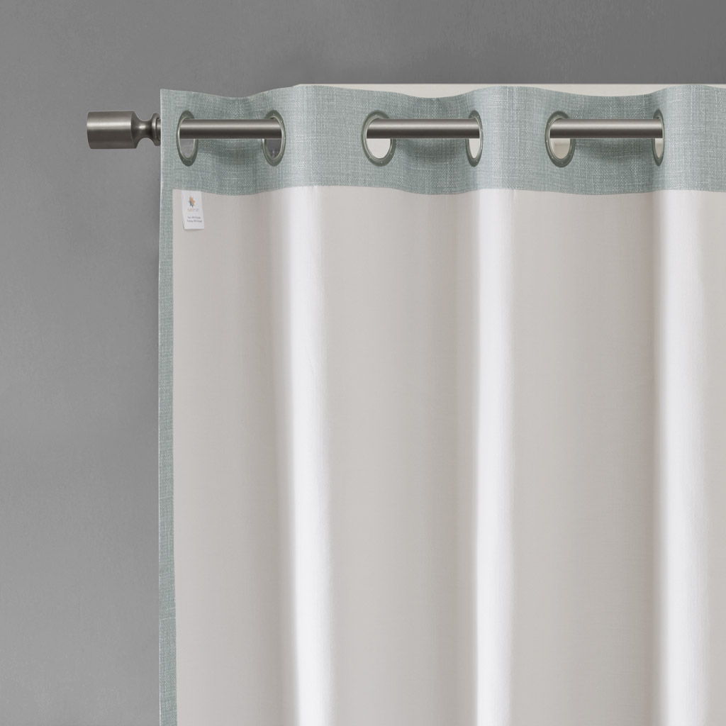 Maya - Printed Heathered Total Blackout Window Patio Panel - Aqua