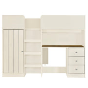 Loft Bed With Built In Wardrobe, Desk, Shelves, And Drawers