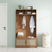 Modern Storage Closet For Bedroom, Entryway, Or Living Room - Walnut