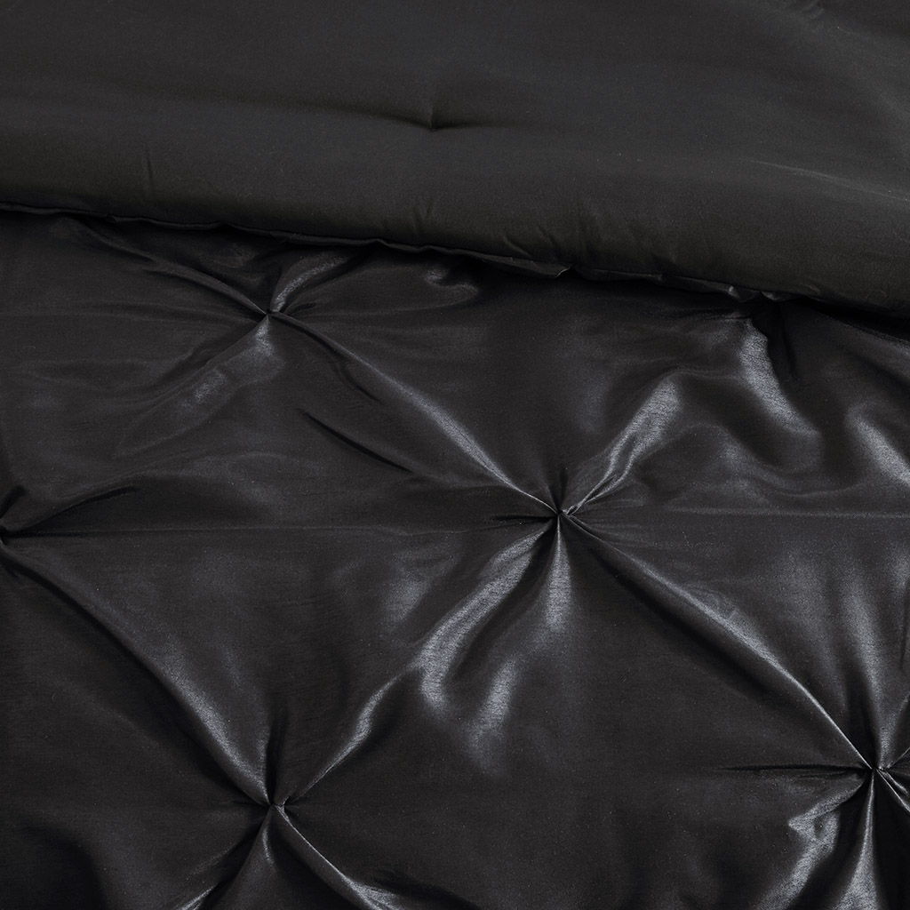 Laurel - King 7 Piece Tufted Comforter Set - Black