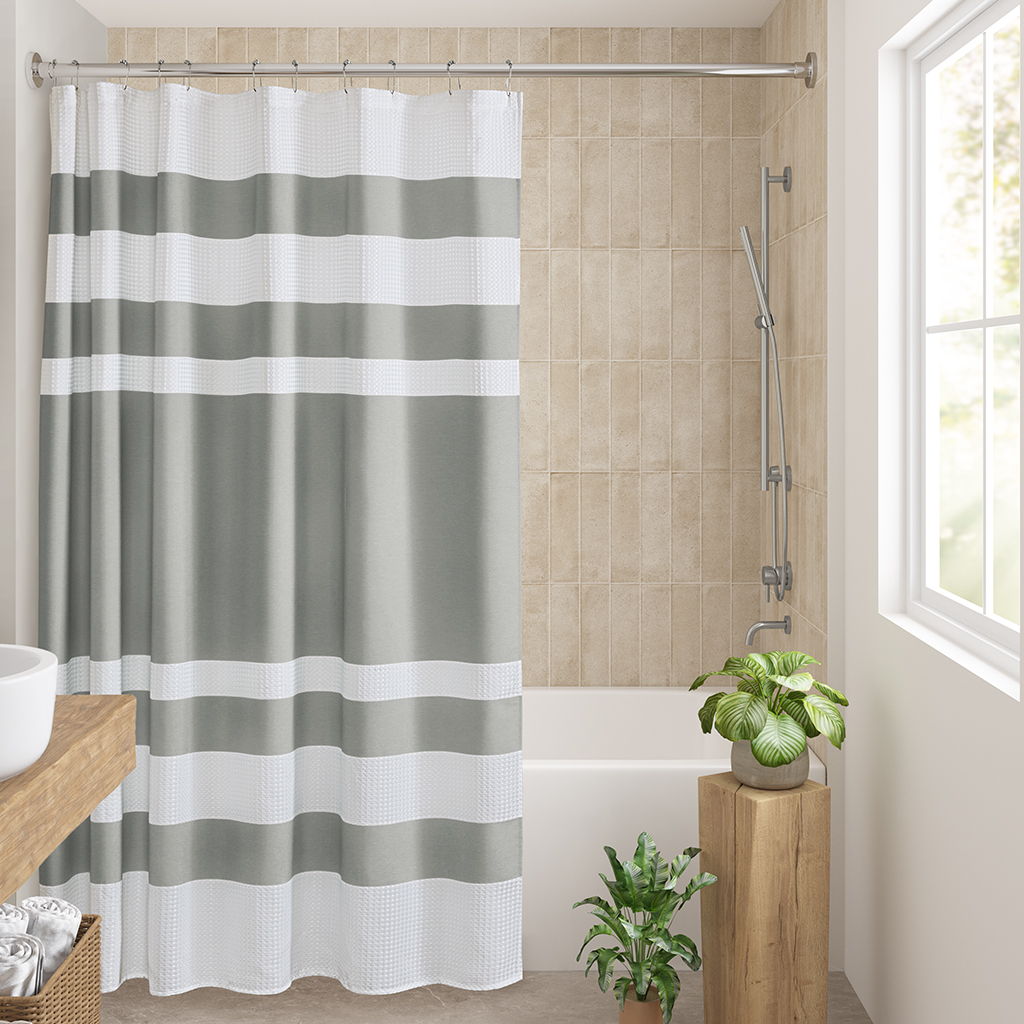 Spa Waffle - 72" Shower Curtain With 3M Treatment - Gray