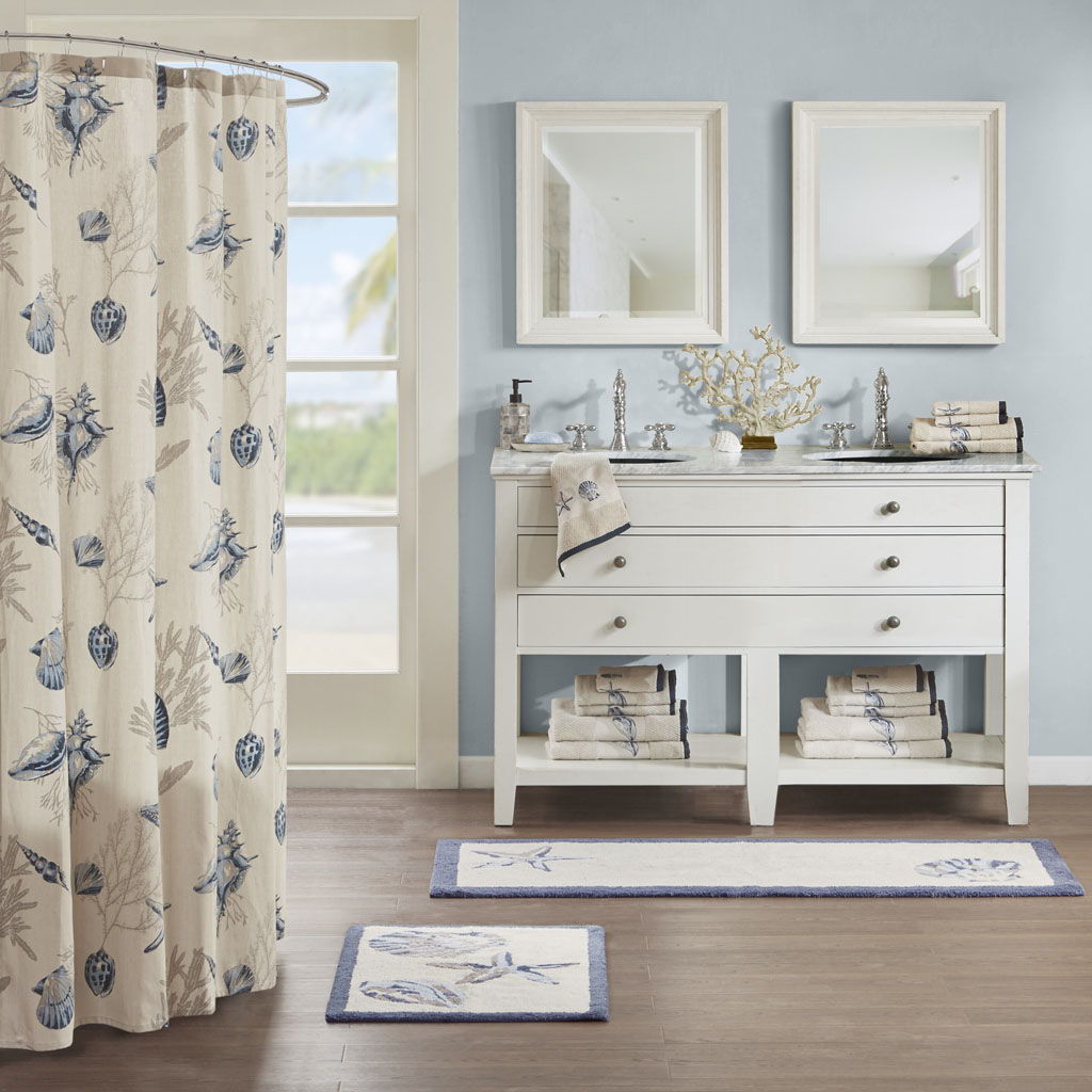 Bayside - 24" x 60" Tufted Bath Rug - Blue