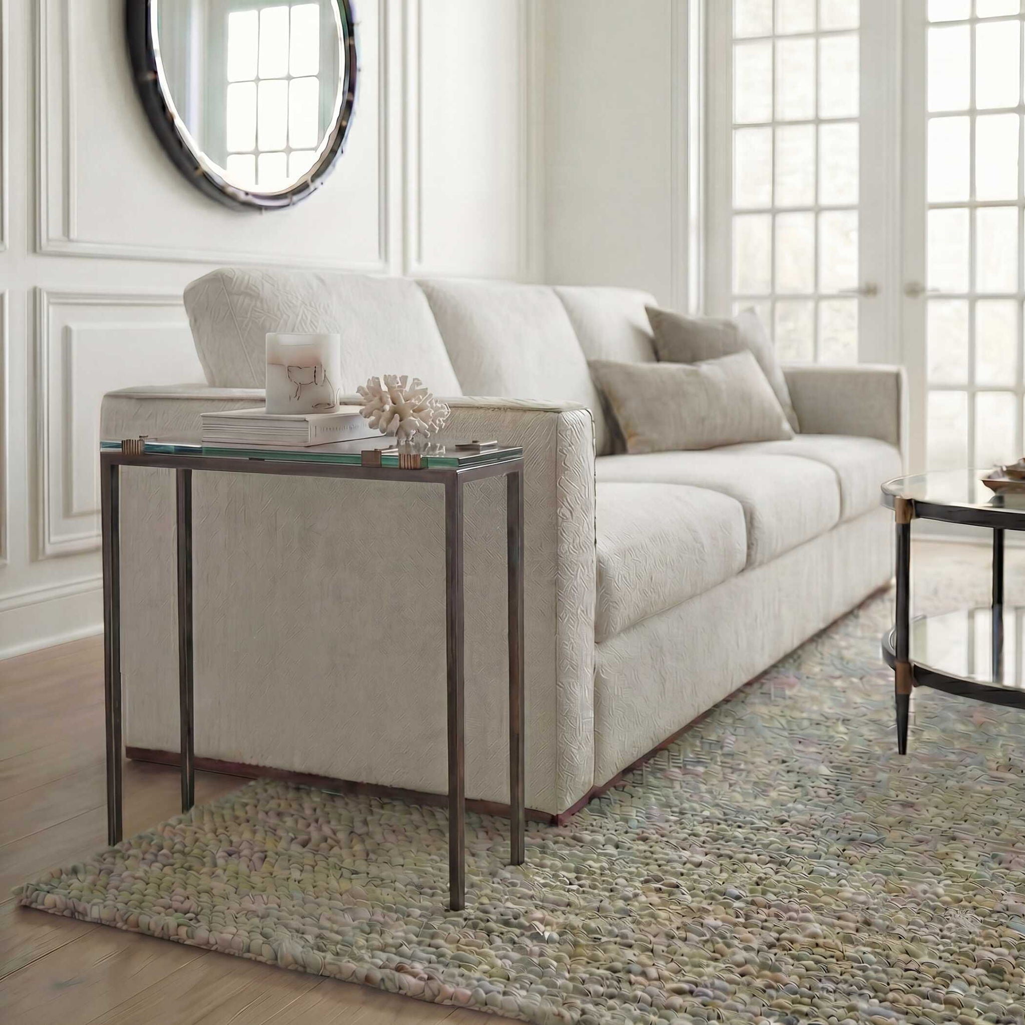Averona - Glass Top Accent Table - Bronze