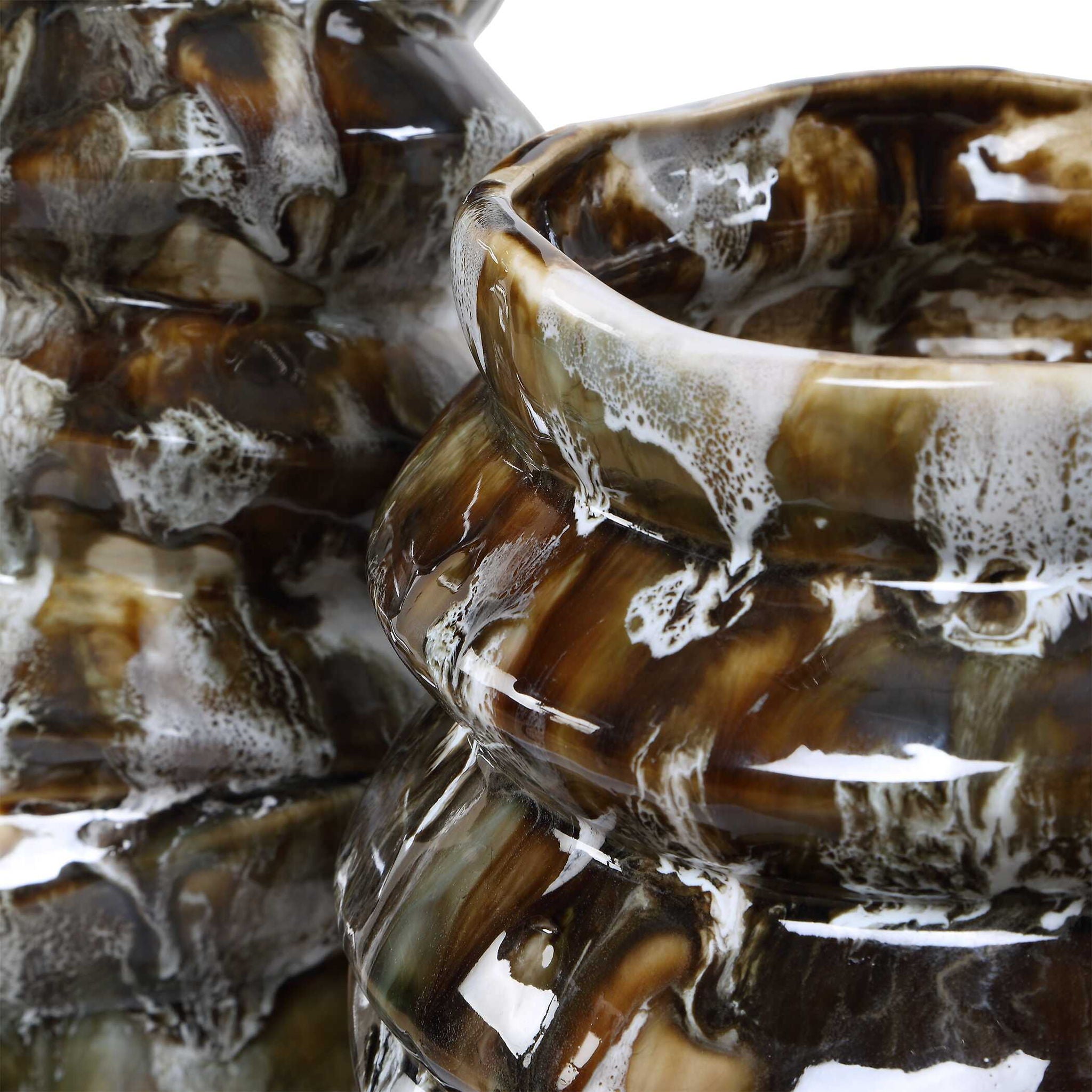 Cuoco - Glazed Vases (Set of 2) - Brown