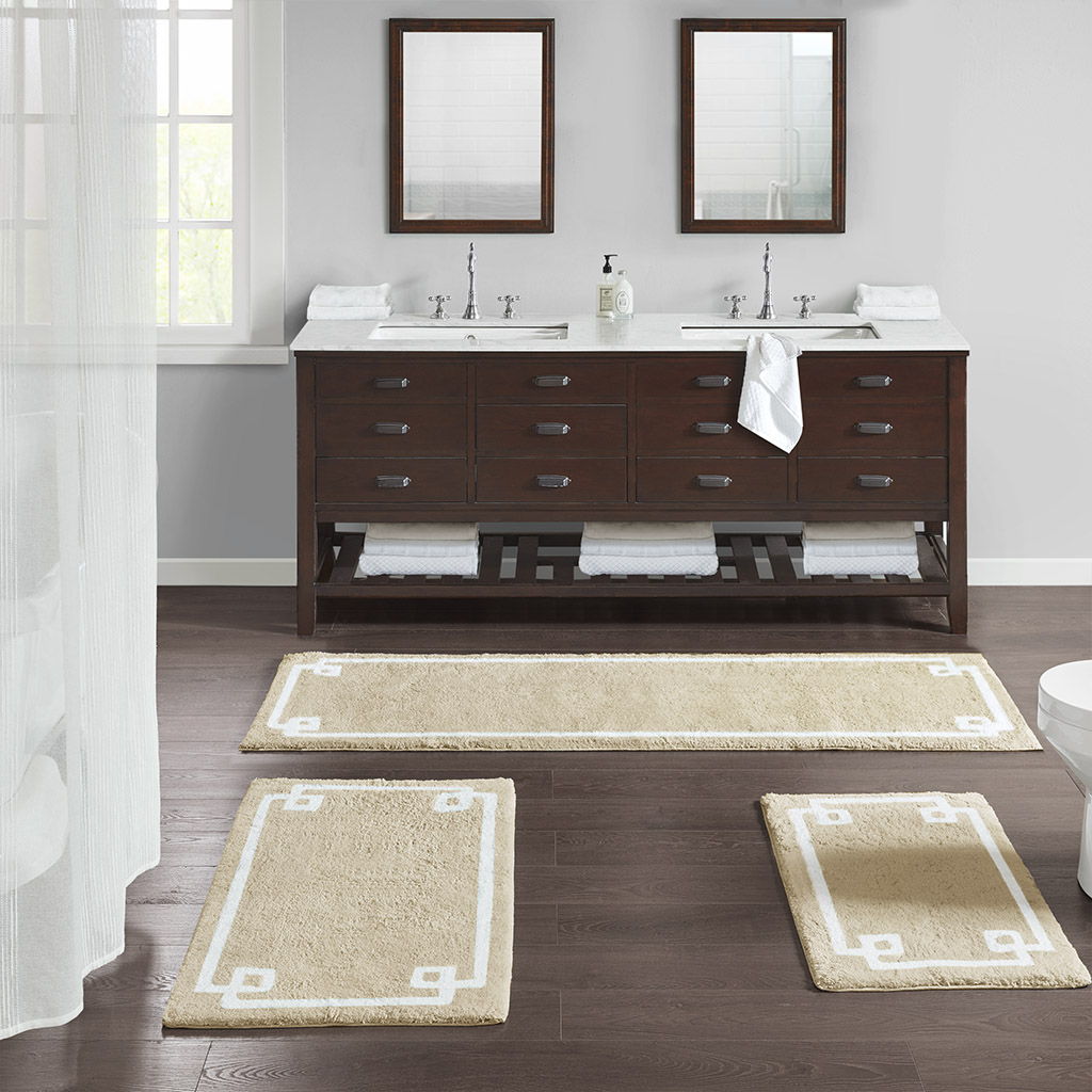Evan - 20" x 30" Tufted Bath Rug - Taupe