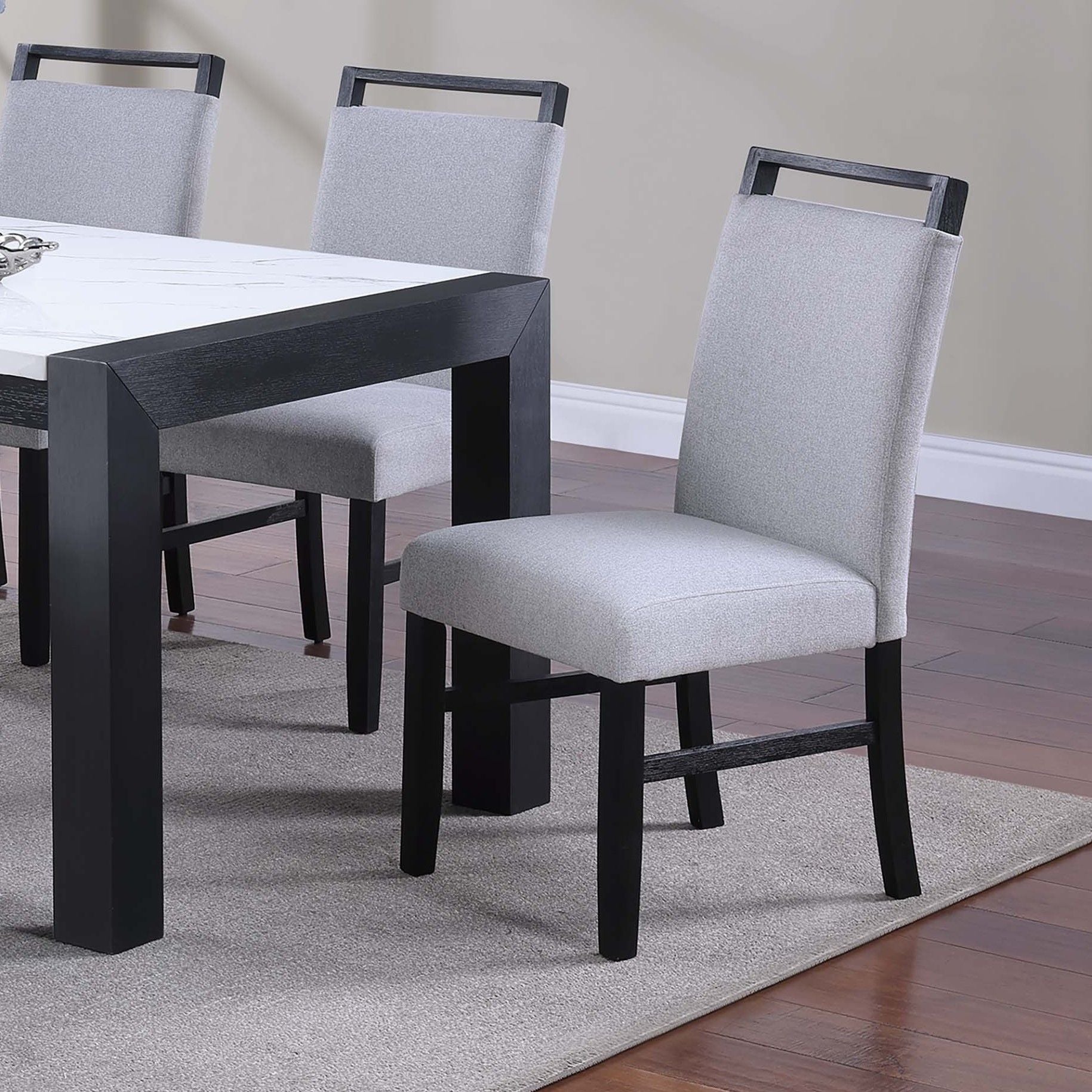 Dining Chairs With Handle Upper Backrest (Set of 2) - Charcoal