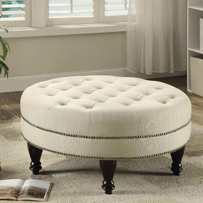 Oatmeal Cocktail Ottoman - Beige