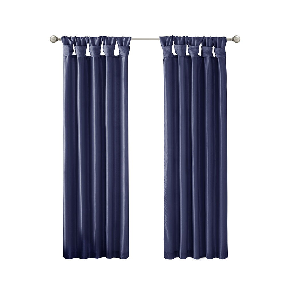 Emilia - 95" Twist Tab Lined Window Curtain - Navy
