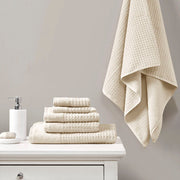 Spa - 6 Piece Jacquard Antimicrobial Towels Set - Taupe