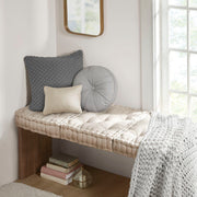 Azza - Poly Chenille Square Floor Pillow Cushion Compress Pack - Ivory
