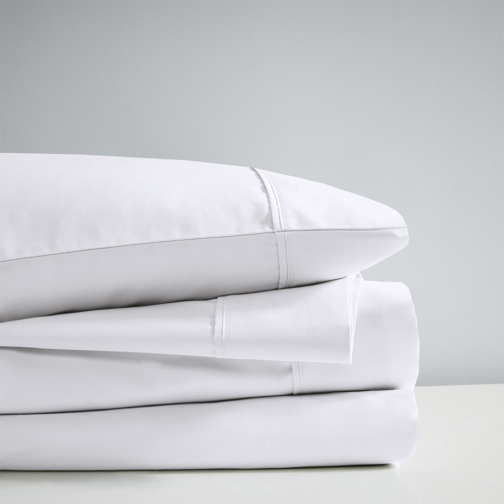 1000 Thread Count - HeiQ Smart Temperature Cotton Blend 4 Piece Full Sheet Set - White