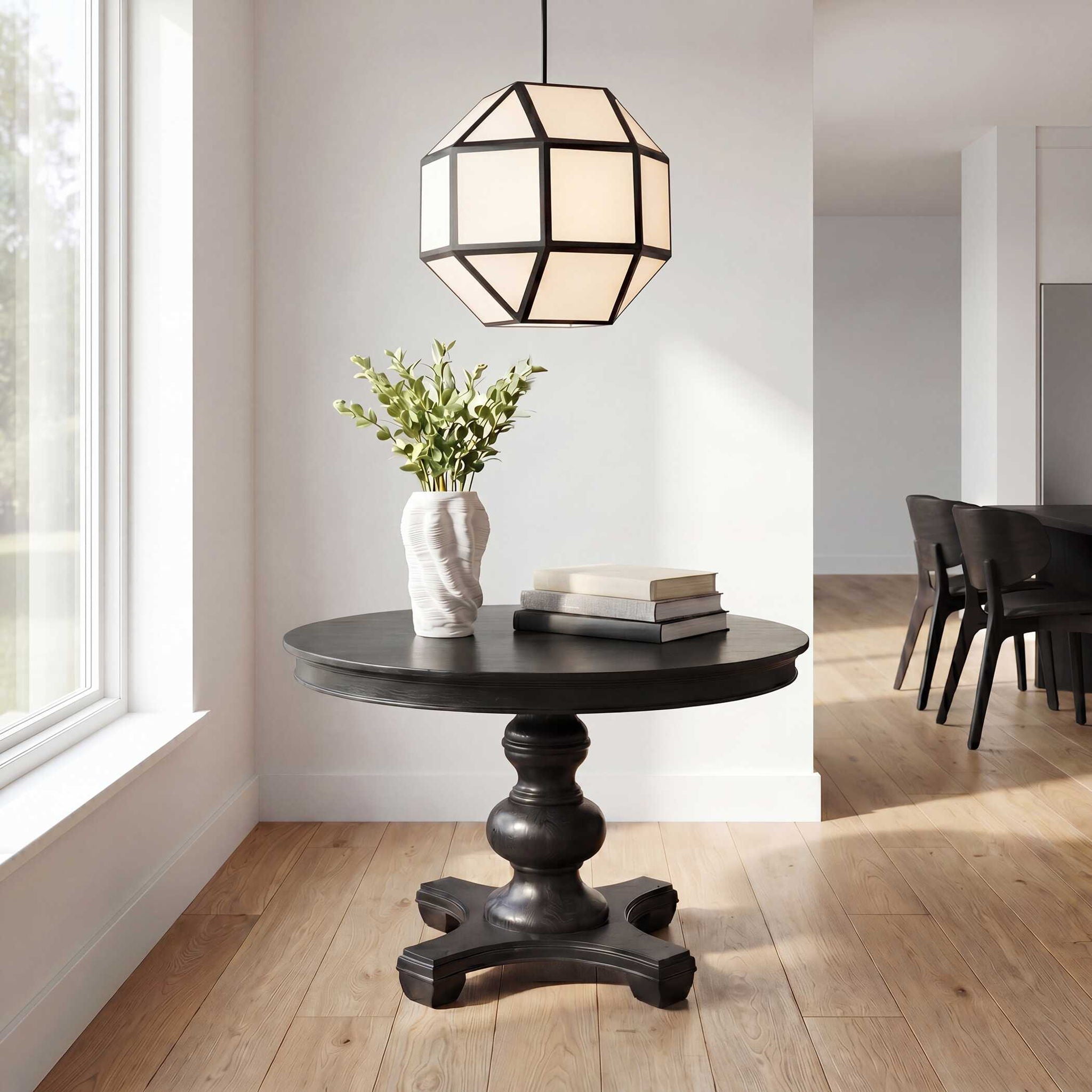 Hoi An - 4 Light Geometric Chandelier - Black