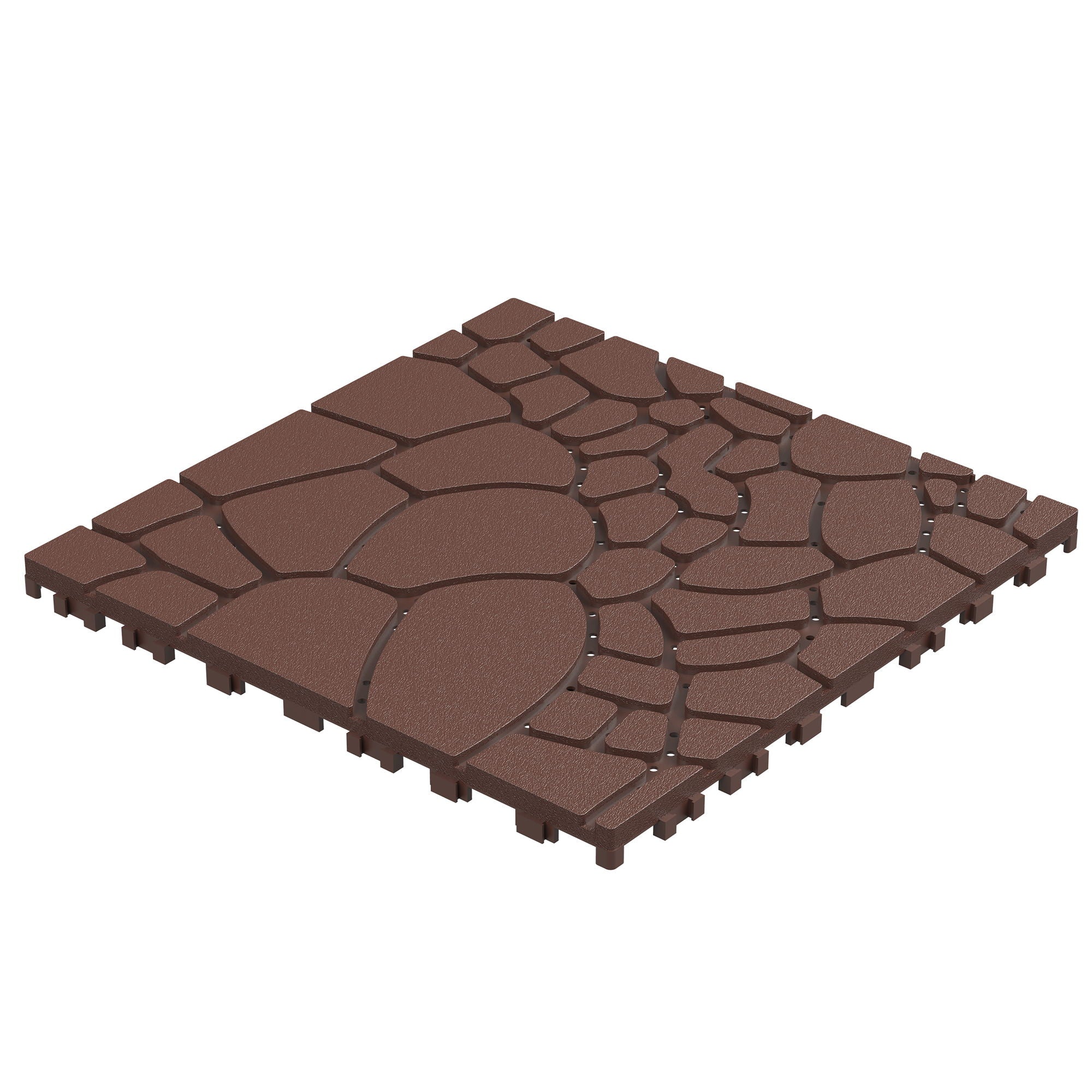 Stone Texture Patio Deck Tiles, 44 Pieces