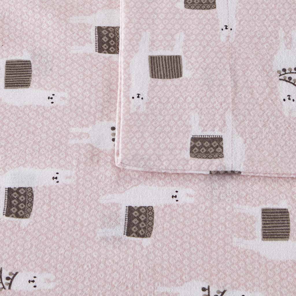 Cozy Soft - Twin Long Novelty Print Sheet Set - Pink Llamas