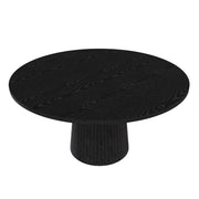 Round Dining Table With Strip Base, Circle Table For Kitchen - Black