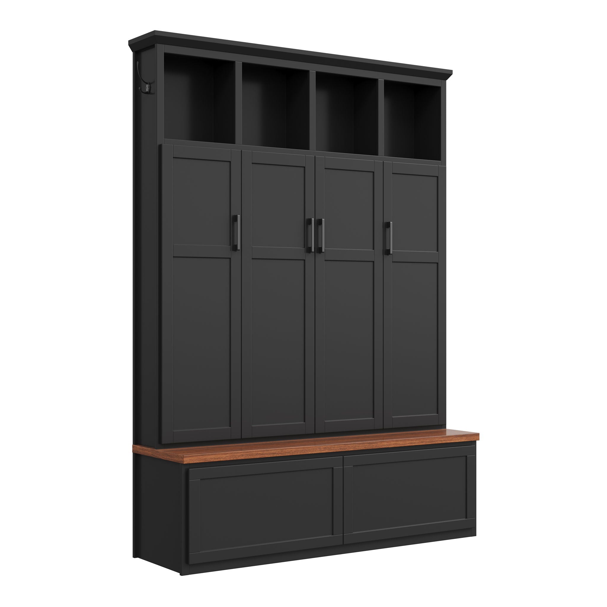 Hall Tree With 4 Hidden Cabinets