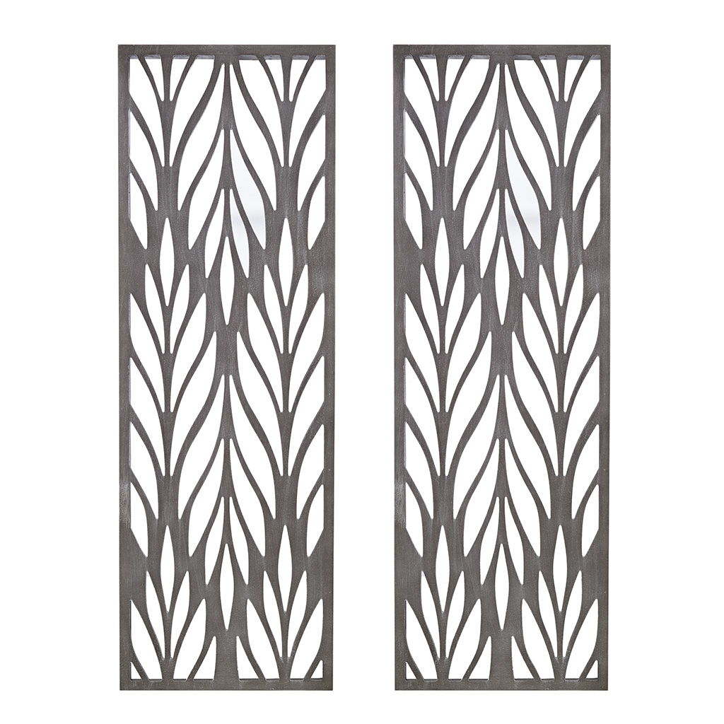 Florian - Carved Wall Panel Decor (Set of 2) - Reclaimed Gray