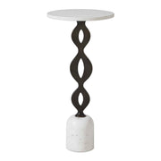 Ila - Round Drink Table - Bronze / White