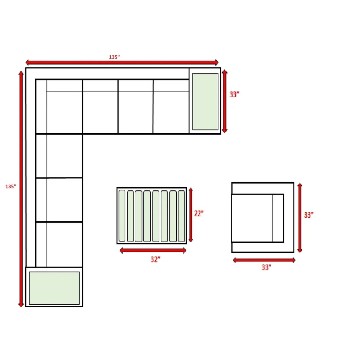 Stylish Entertainment Sectional Set, Outdoor Living