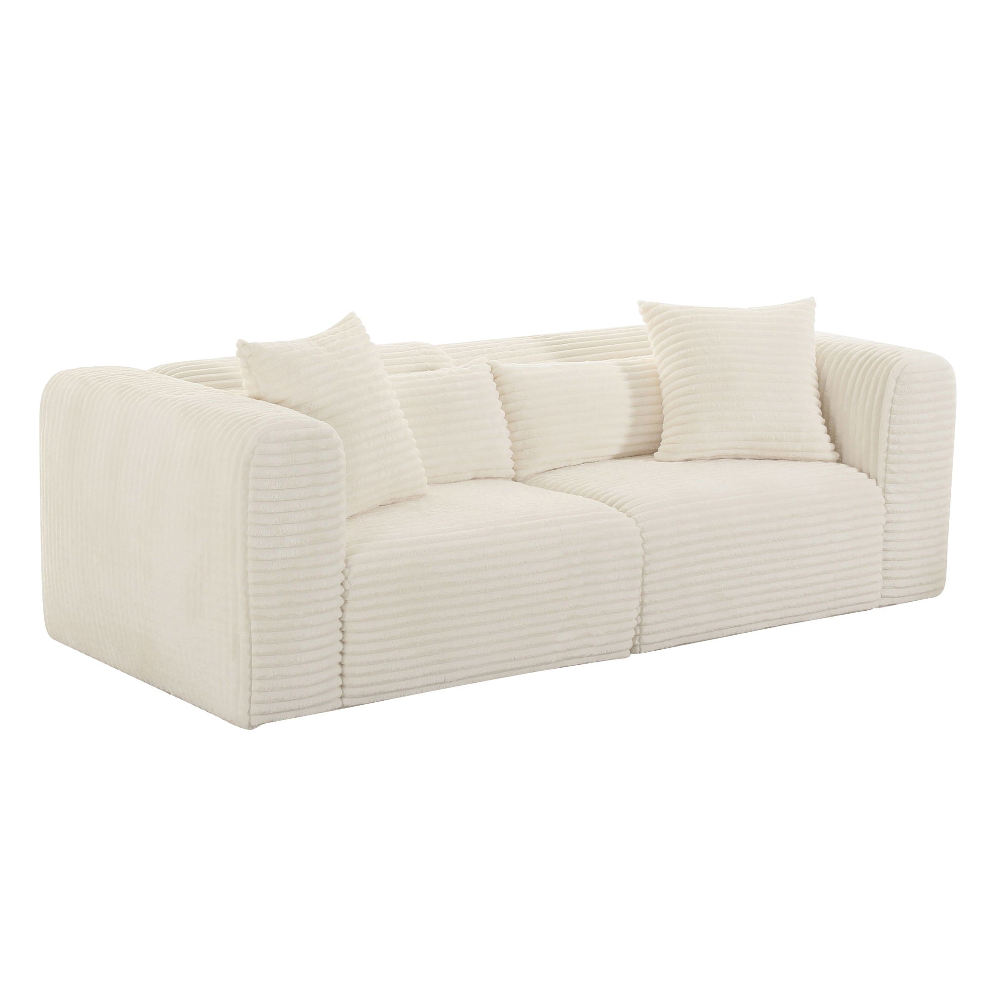 Tarra - Fluffy Oversized Corduroy Modular Loveseat