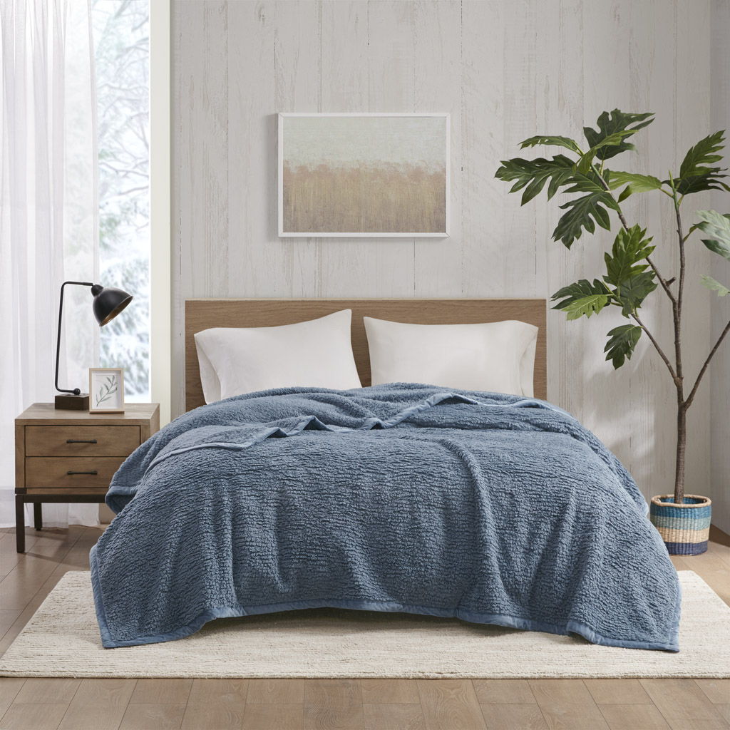 Burlington - Twin Berber Blanket - Blue