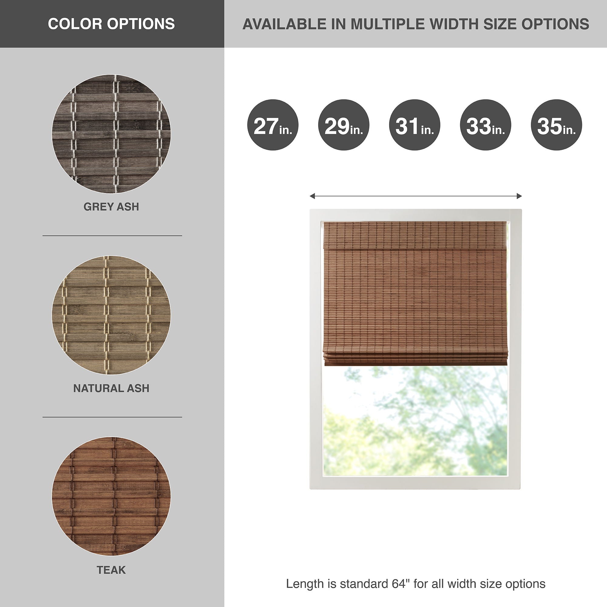 Eastfield - 35" Light Filtering Roman Shade - Teak
