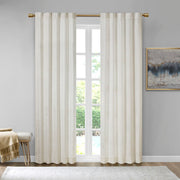 Colt - Room Darkening Metallic Printed Poly Velvet Rod Pocket/Back Tab Window Panel Pair - White/Gold