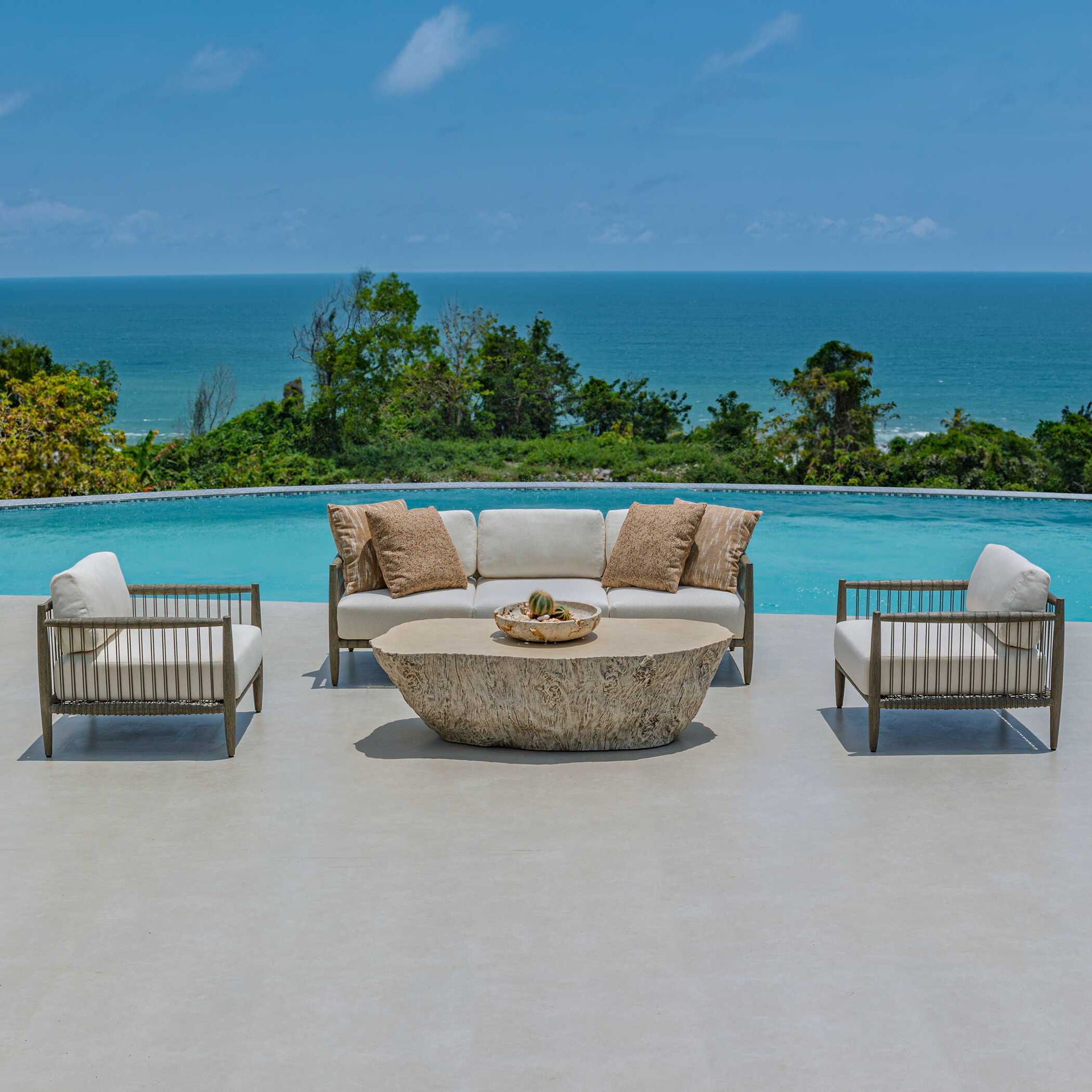 Borneo - Outdoor Sofa - Brown / Oyster White