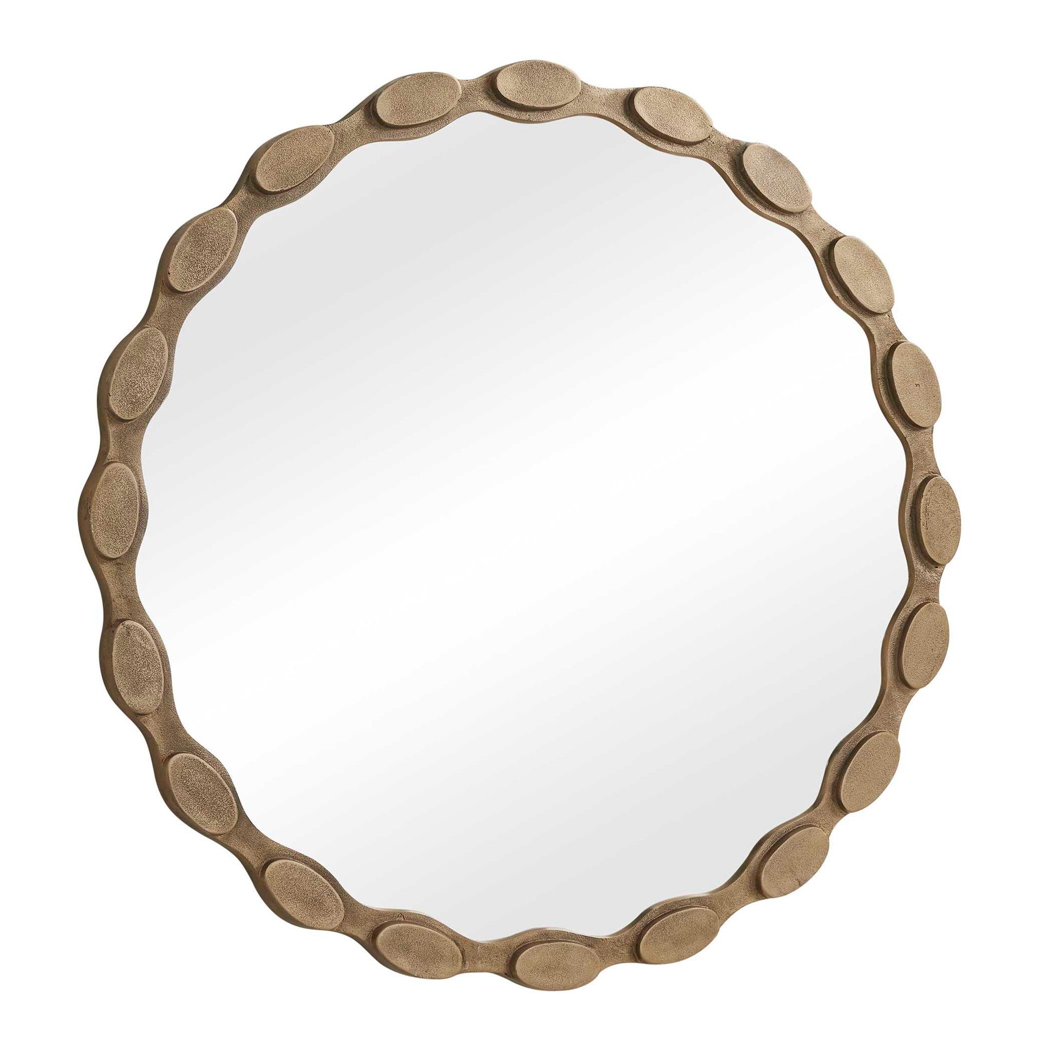 Marietta - Round Brass Mirror - Brass / Gold