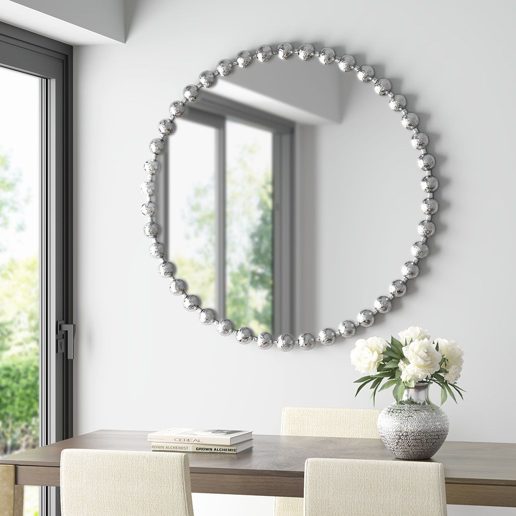 Marlowe - 36" Round Wall Decor Mirror - Silver