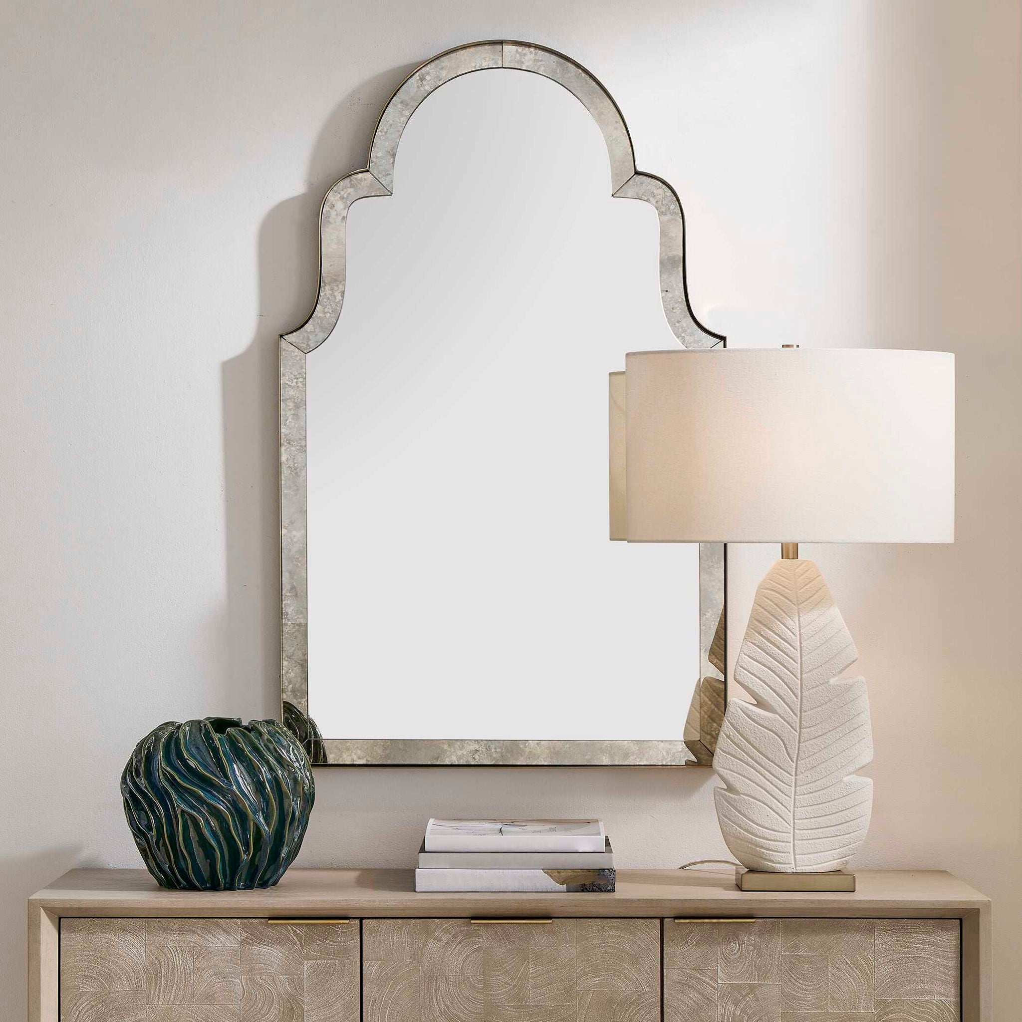 Brayden - Antique Arch Mirror - Plated Antique Brass
