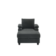 Accent Chair With Storage Ottoman, Reclining Single Chaise Lounge With Cupholders And USB, C Ports