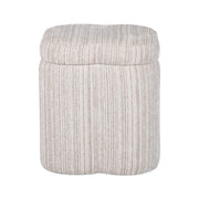 Lilou - Striped Jacquard Storage Stool - Cream