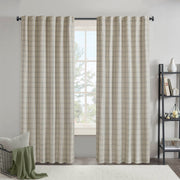 Anaheim - 50x84" Plaid Rod Pocket And Back Tab Curtain Panel With Fleece Lining - Linen Blue