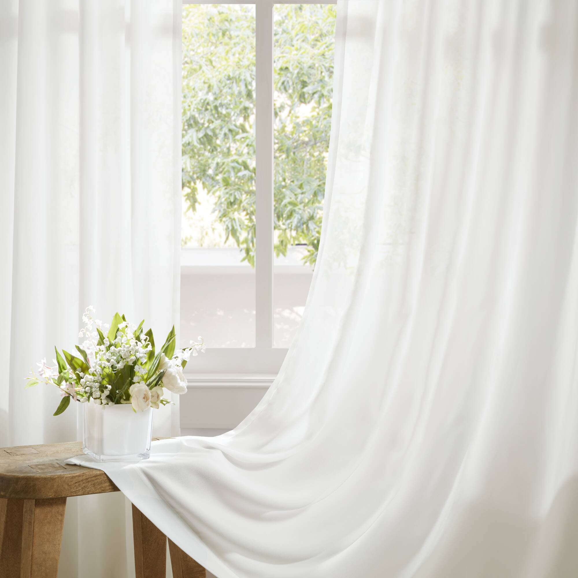 Lexus - 52x63" Rod Pocket With Back Tab Privacy Curtain Pair (Set of 2) - White