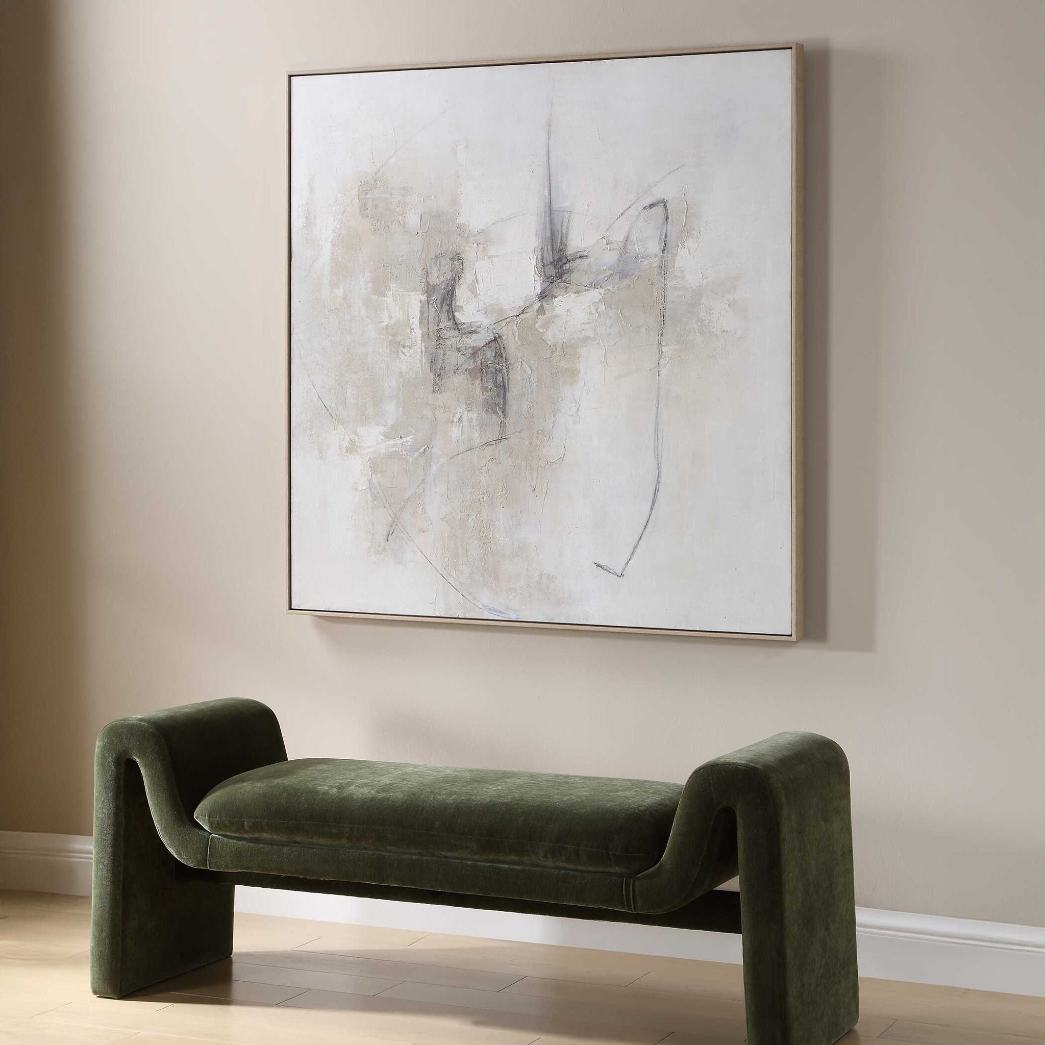 Still Crossing - Abstract Painting - Black / Brown / Gray / White