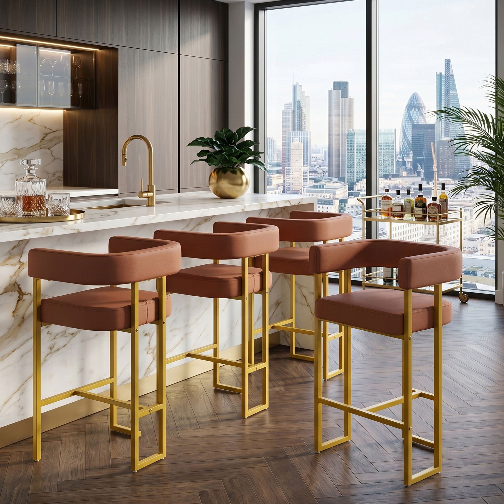 Modern Counter Height Bar Stools With U - Shaped