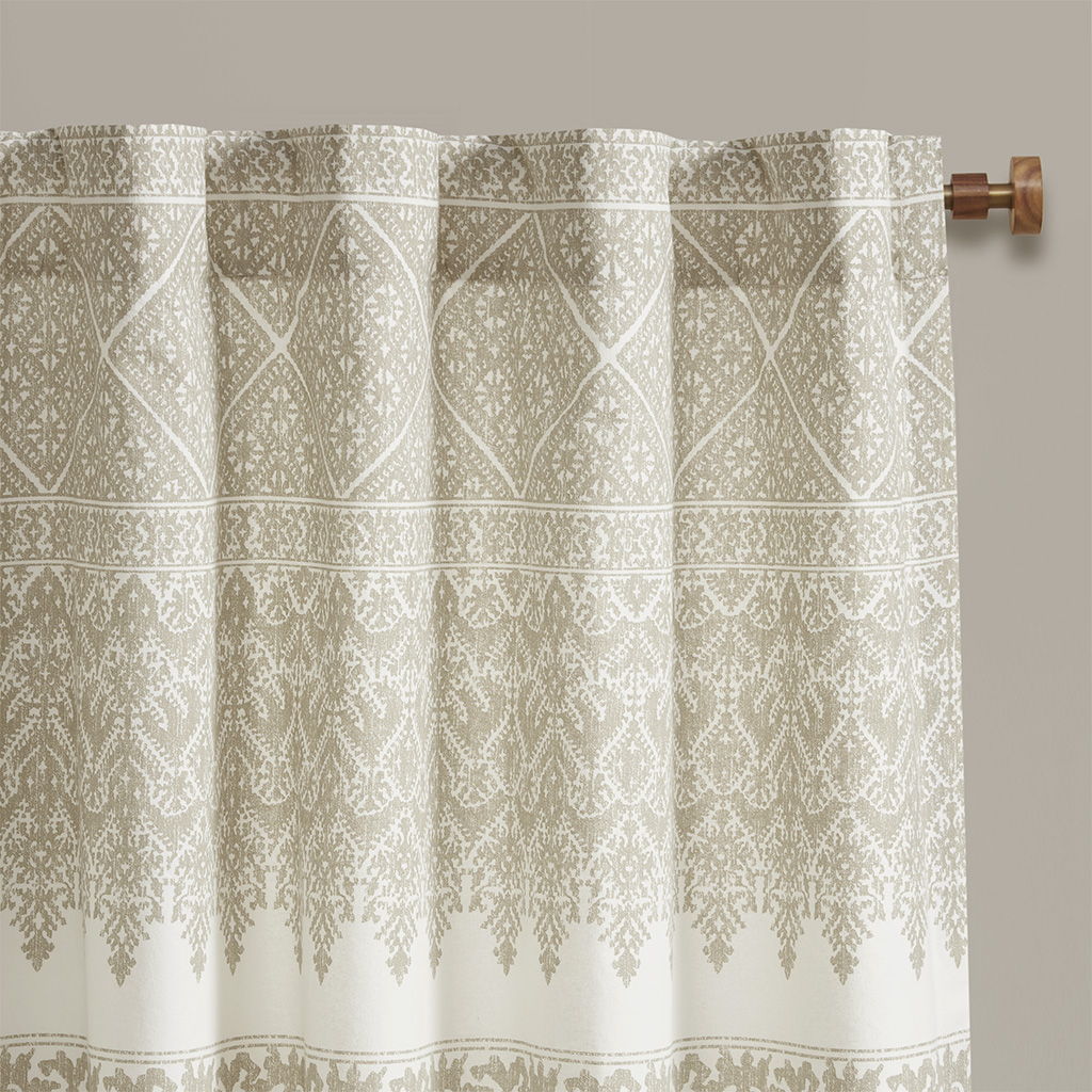 Mila - Printed Window Panel With Detail And Lining - Taupe