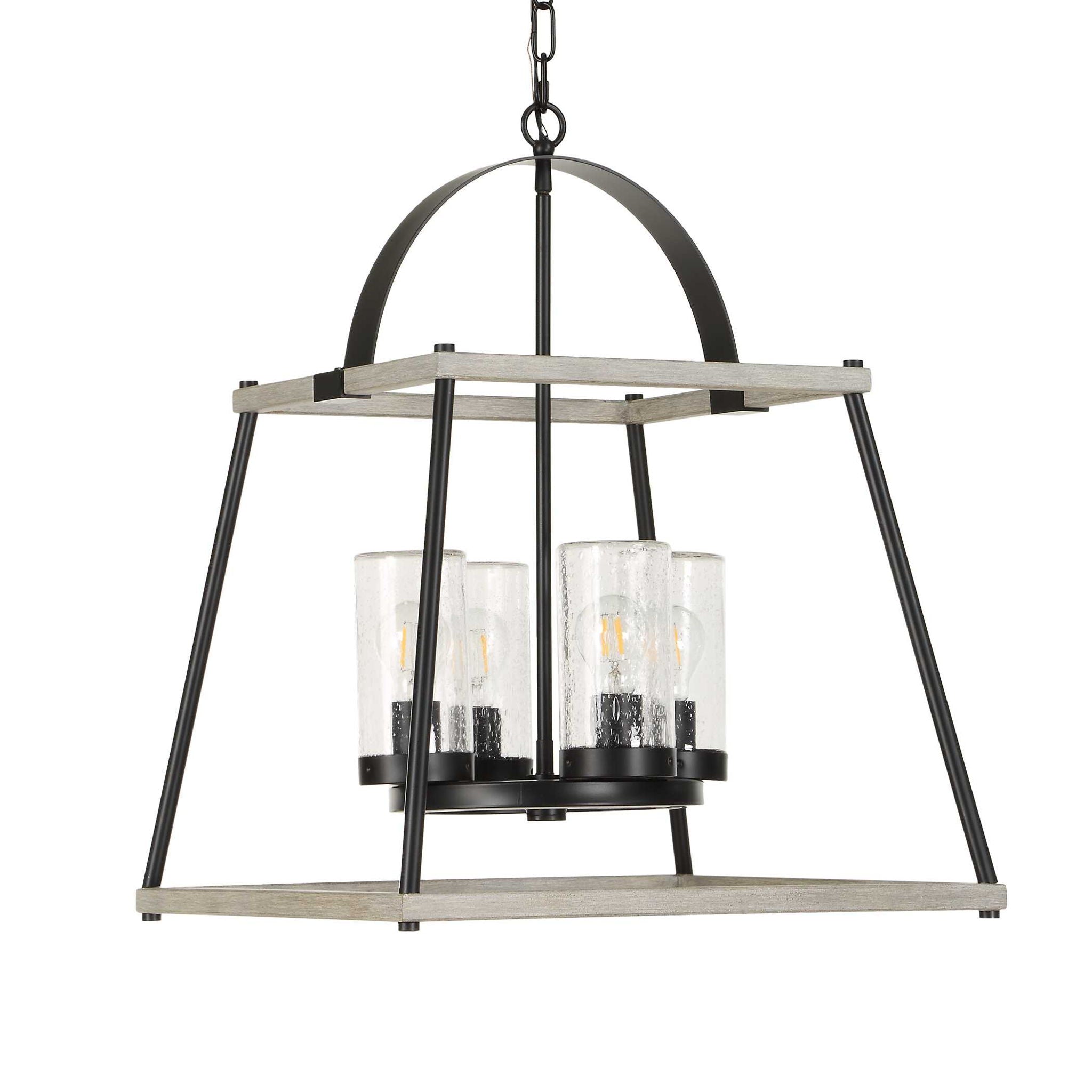 Edgecomb - 4 Light Indoor-Outdoor Pendant - Black / Gray