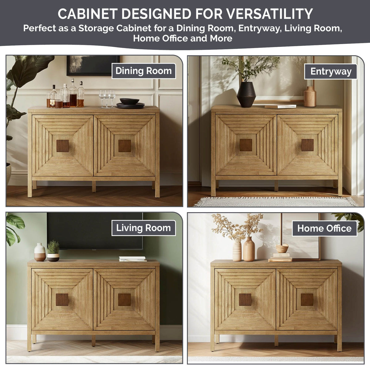 Paige - 2 Door Accent Cabinet With Adjustable Shelves - Natural